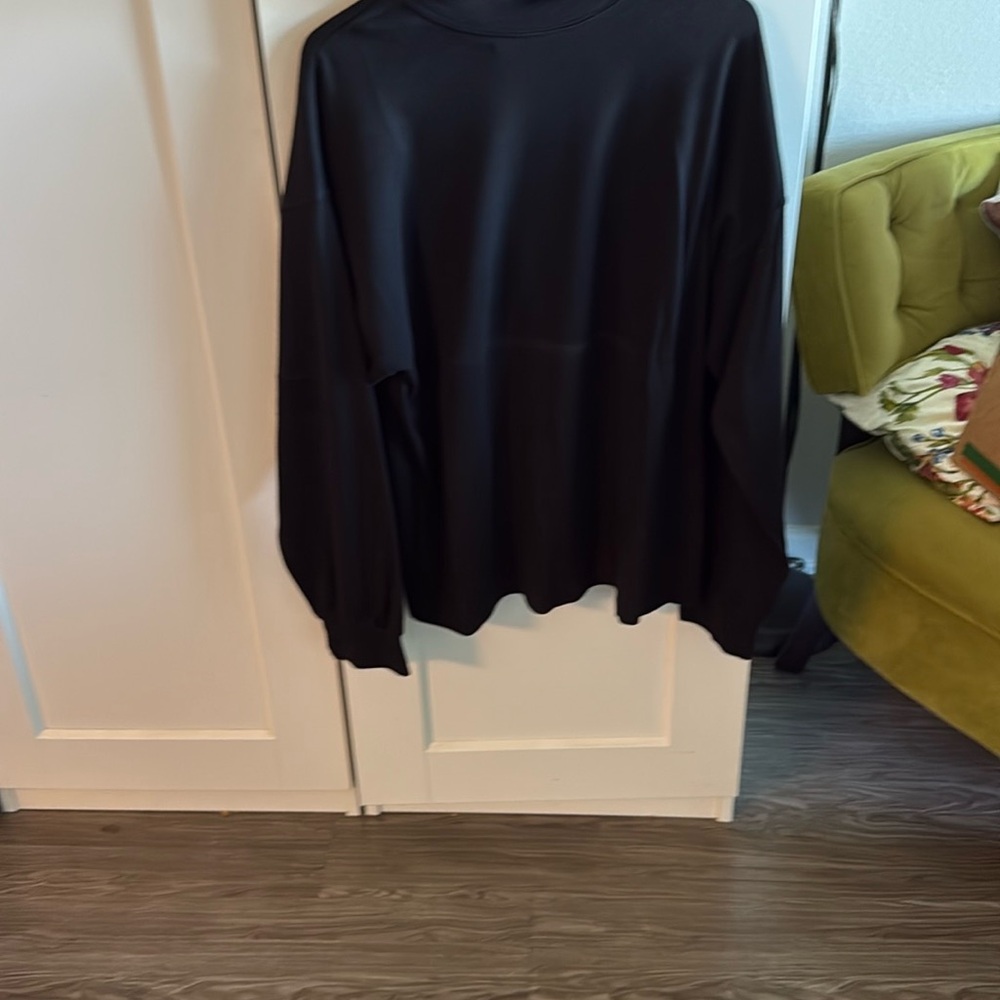 Black Cowl Neck Sweater with Turtleneck Design